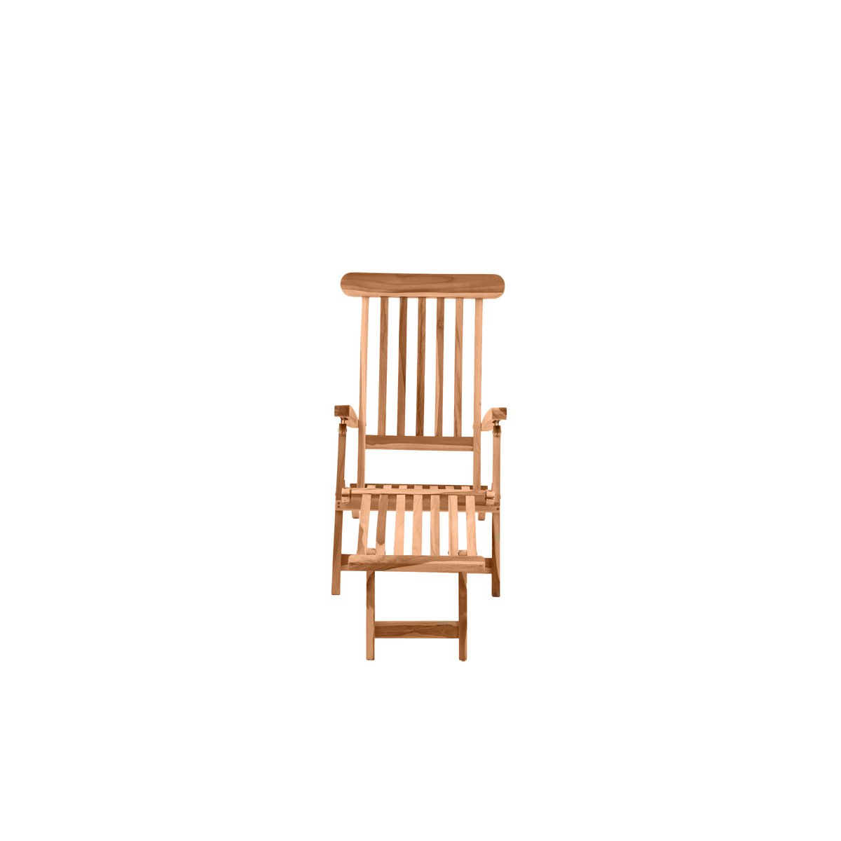 Deck chair with footrest, teak