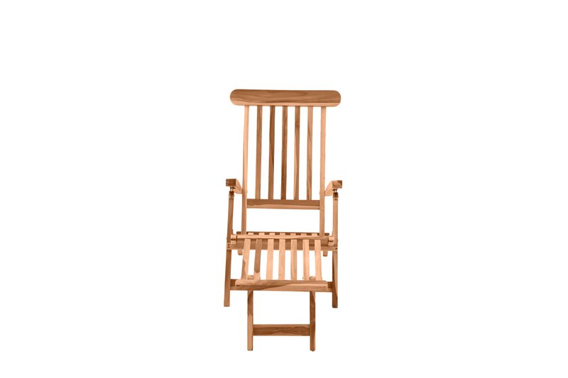 Deck chair with footrest, teak