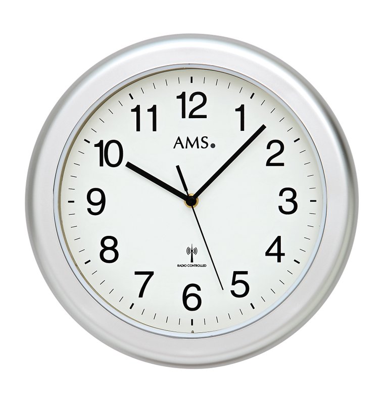 AMS Orologio da bagno Radiocomandato Ghiera plastica argento F5956