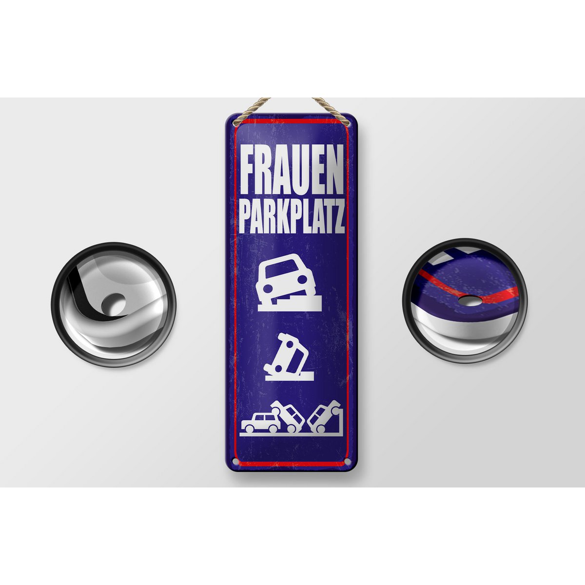 Blechschild Spruch 27x10 cm Frauenparkplatz lustiges Deko Schild