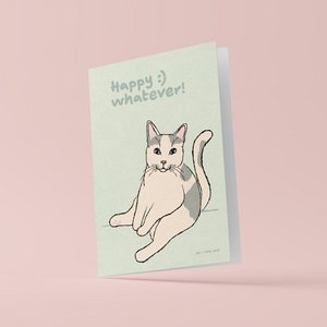 Wenskaart 'Happy :) whatever!'