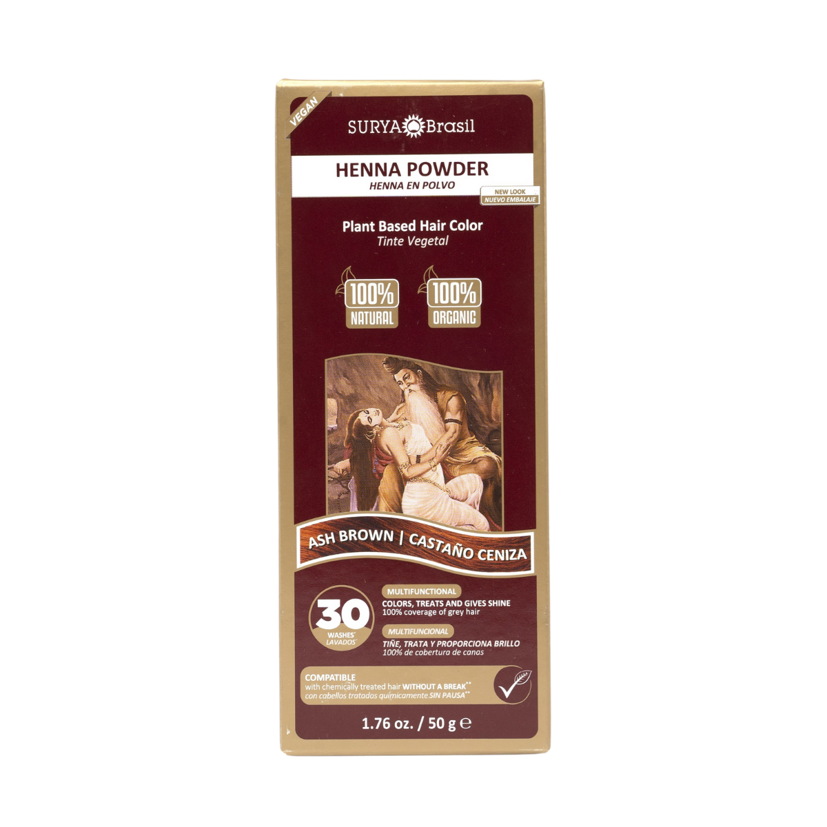 Surya Brasil Henna Hårfarvepulver Askbrun 50g