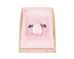 Baby bouncer oak, fabric pink