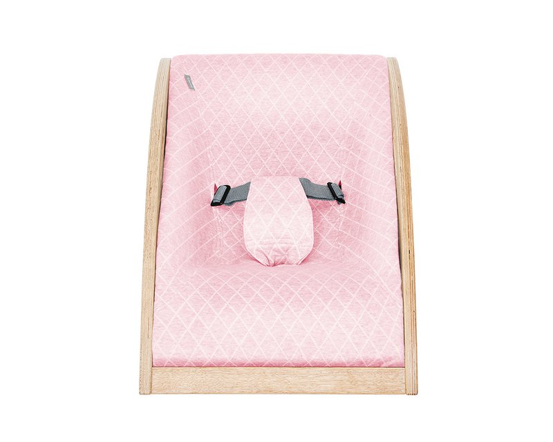 Baby bouncer oak, fabric pink