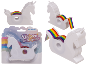 Unicorn Tape Dispenser, met Regenboogtape,