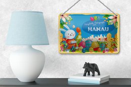Targa in metallo Pasqua Auguri di Pasqua 18x12 cm Decorazione regalo HANAU