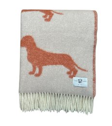Dachshund / Teckel Plaid / Decke 100% Jungfrau Wolle / 2Sided