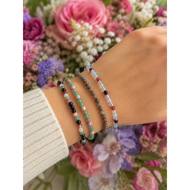 Women's bracelet Aventurine and Rhodochrosite 4 mm