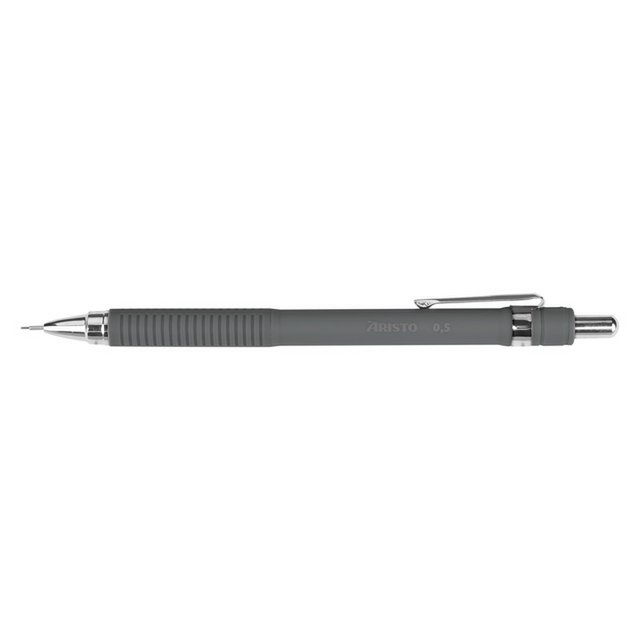 Aristo Druckbleistift mattgrau 0,5 Gummigriff, Metallclip