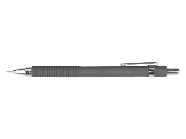 Aristo mechanical pencil matt gray 0.5 rubber grip, metal clip