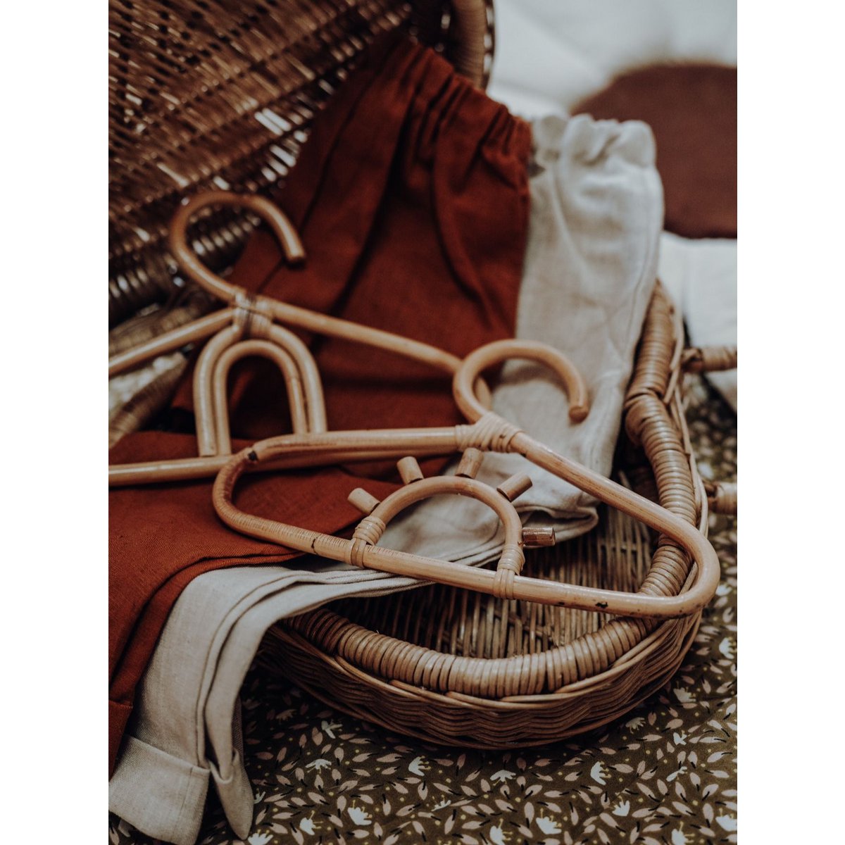 Rotan hangers set van 10