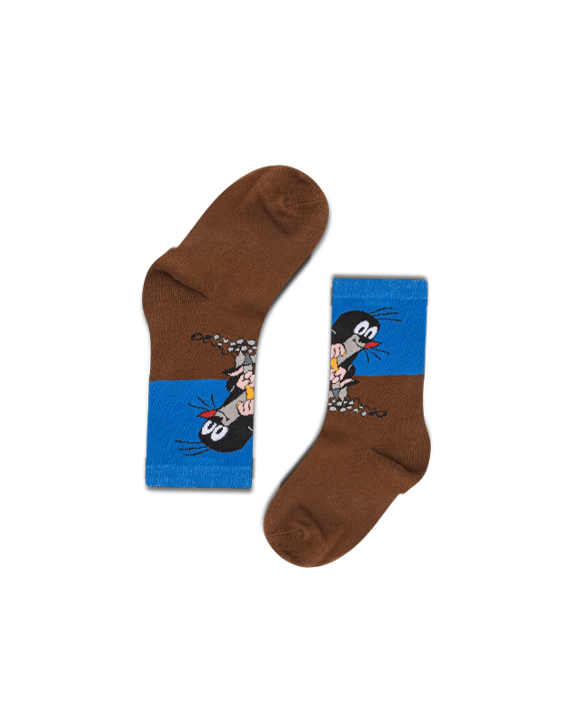 koaa – La petite taupe « Am Graben » – Chaussettes bleu/marron