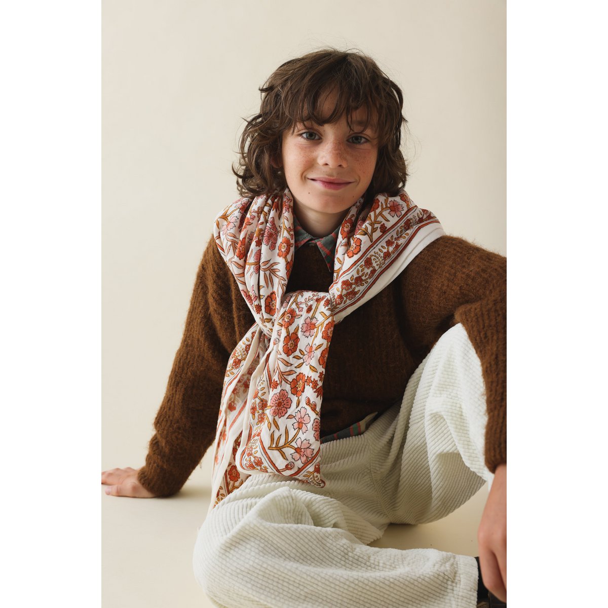 Foulard Adulte Delhi Brique 100 cm