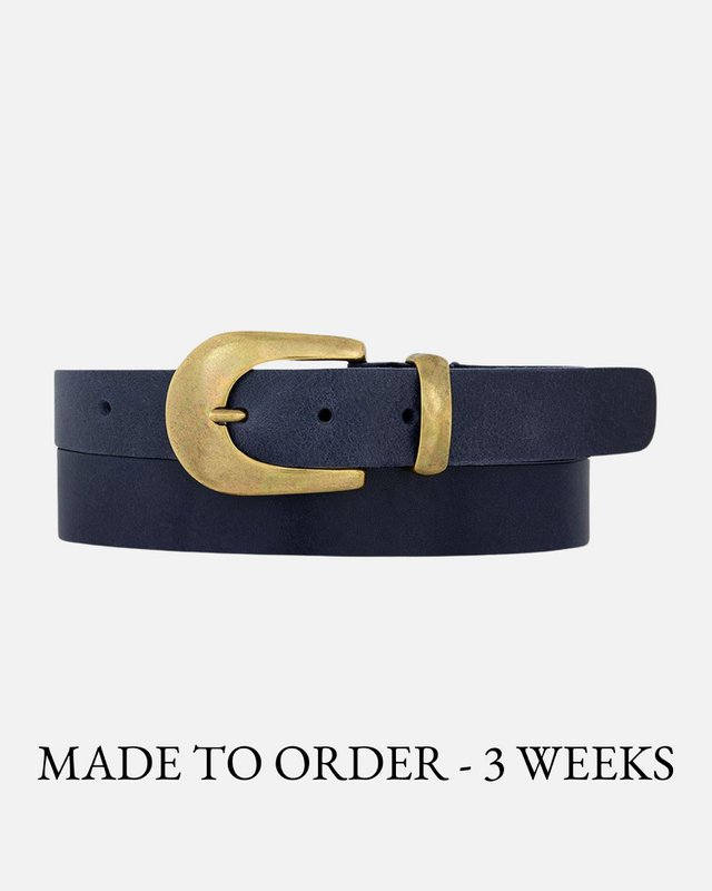 MADE TO ORDER Annie | Classic Belt with Statement Gold Buckle