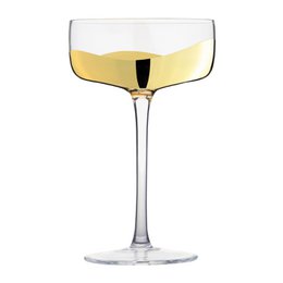 Set of 2 Wave Gold Champagne Coupe Glasses