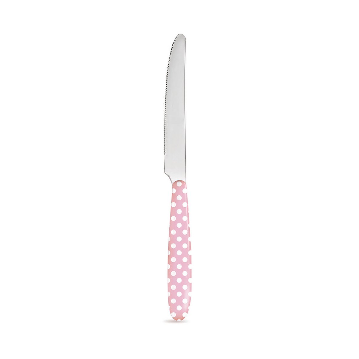 Coltello rosa pastello con puntini 21 cm