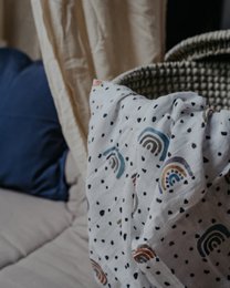 Muslin cloth organic cotton 120x120cm • Rainbow