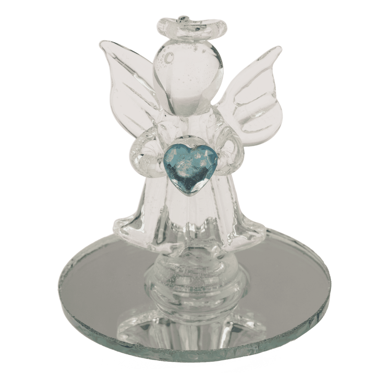Glass Angel with Heart, 5 cm,