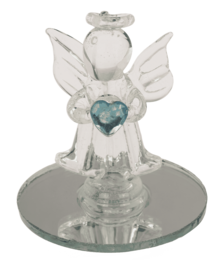 Glass Angel with Heart, 5 cm,