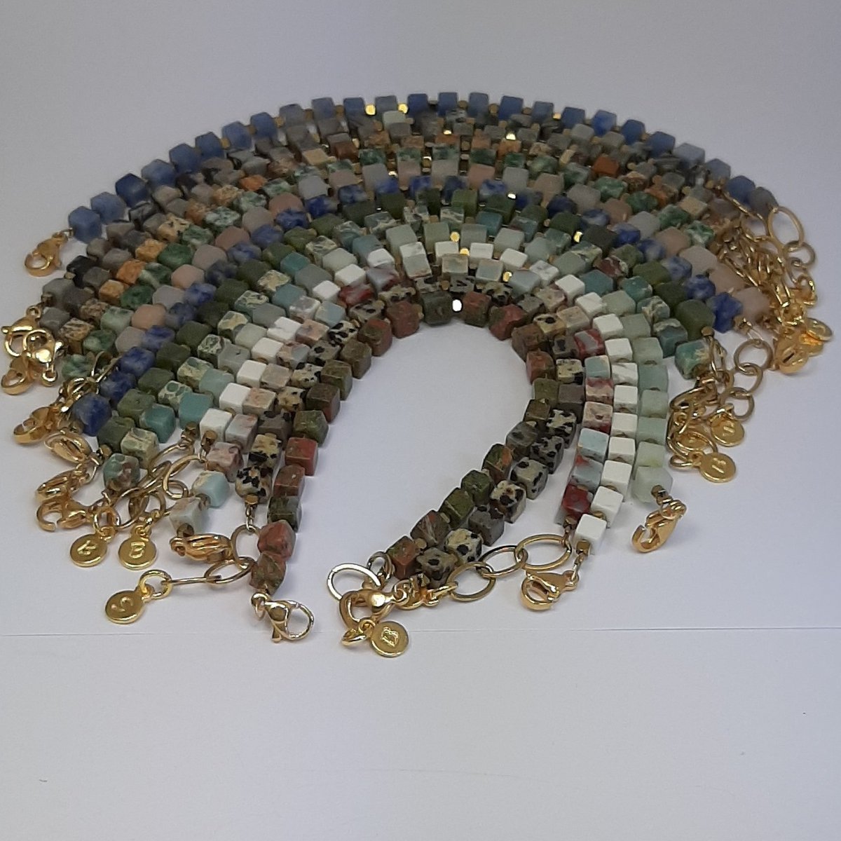 Bracciale Baixa Unakite placcato oro 24K