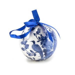 Christmas Bauble, Delft Blue Birds, unbreakable