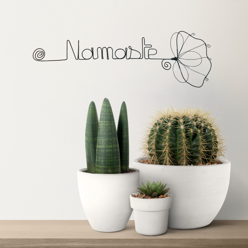 Ginkgo Flower - "Namaste" - Vægdekoration af jerntråd