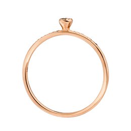 Petite ring, blå diamant, 14K rosa guld