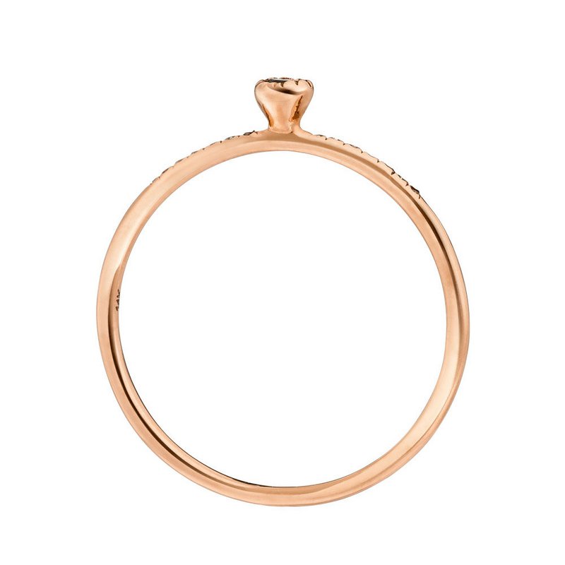 Petite ring, blå diamant, 14K rosa guld