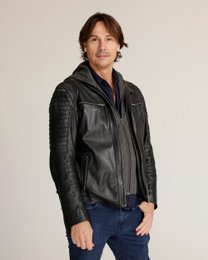 Jasper │ Veste à sweat à capuche en cuir masculin