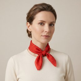 Red Square Scarf Dalila v2 - 100% Silk