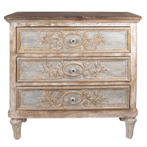 Dressoir 97x38x98 cm Beige Grijs Hout Ladekast