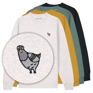 Bestickter Pullover – Claude die Taube