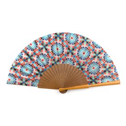 Fan de main en soie multicolore mamunia