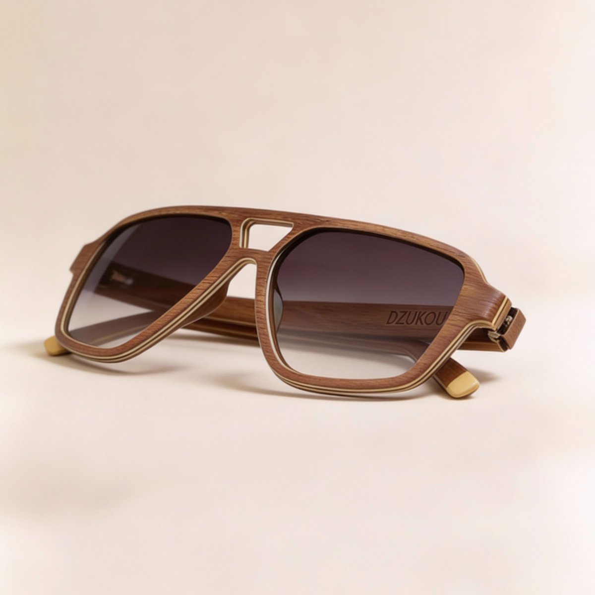 Houten Zonnebril voor Heren – Gepolariseerd UV400 – Walnoothouten Frame