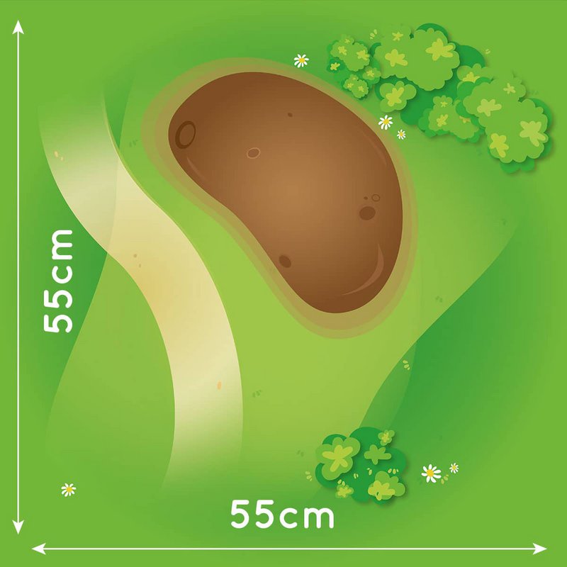 Speelkleed - graslandschap met modder