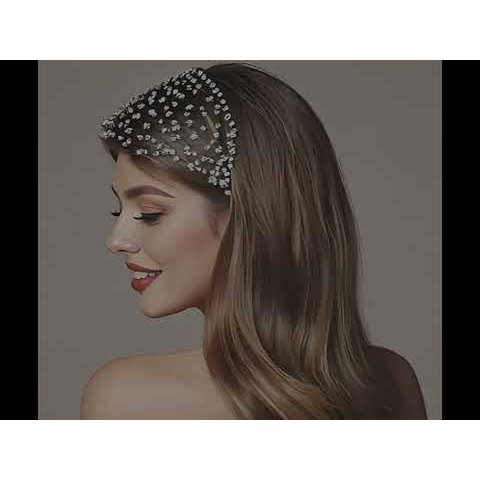 Filet à cheveux en cristal tricoté de luxe