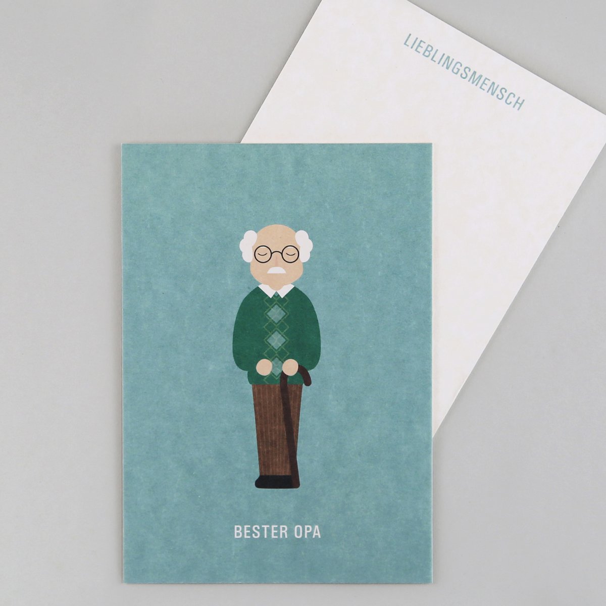 Postkarte Holzschliff Opa