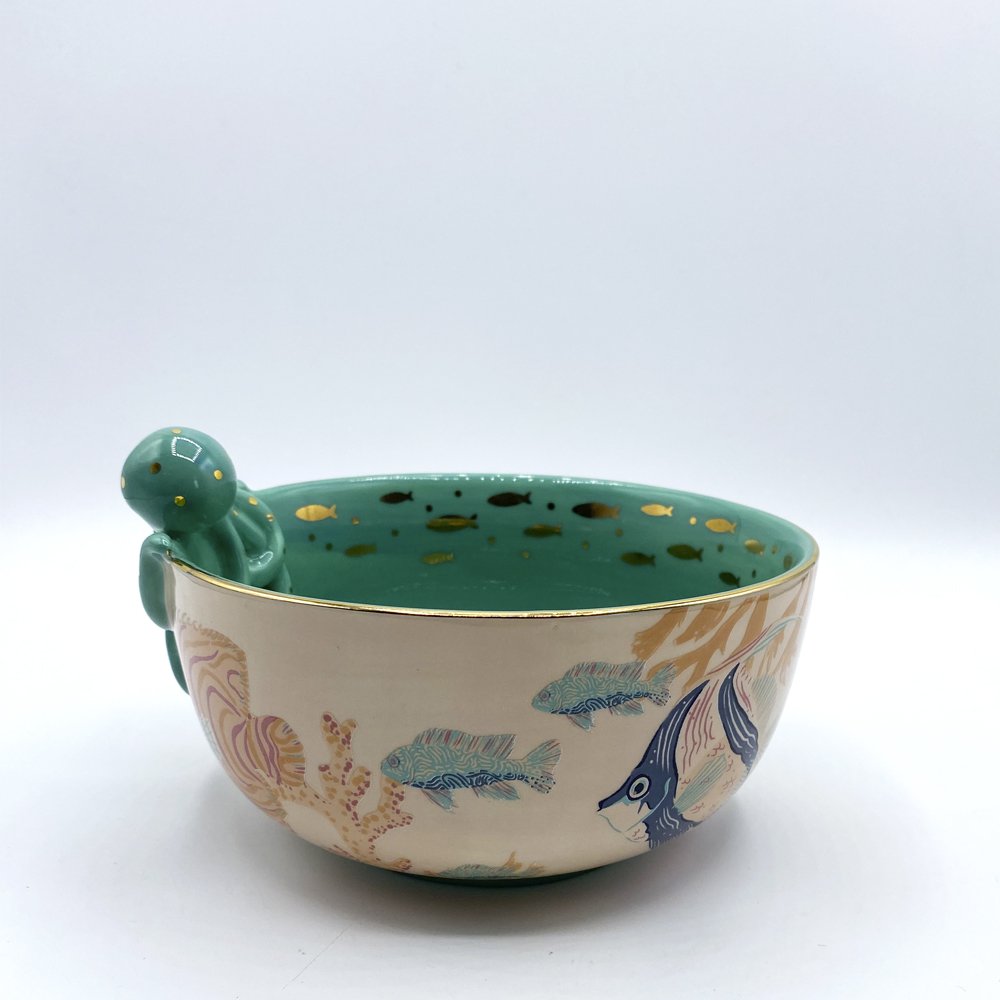 Coral Octopus Bowl