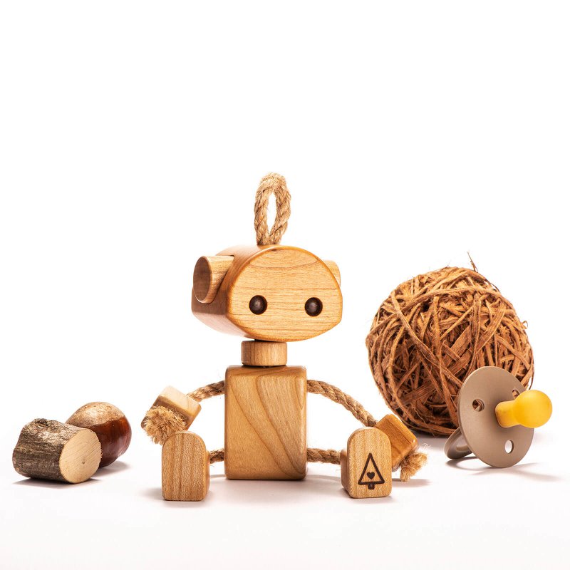 Titi schattige houten robotzus