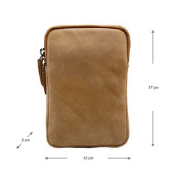 Lederhandytasche für Damen und Herren mit verstellbarem Schultergurt in 5 Farben