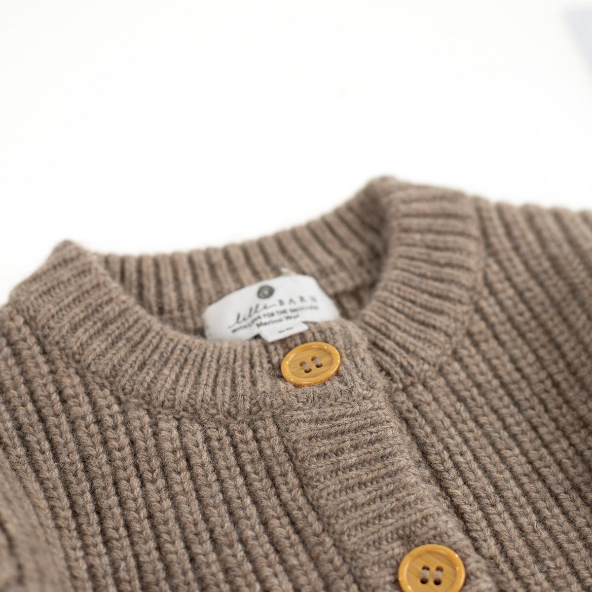 Knitted Woolen Baby Cardigan - Merino Wool - Cobble