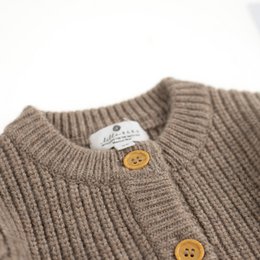 Knitted Woolen Baby Cardigan - Merino Wool - Cobble