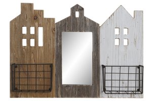 REVISTERO PAULOWNIA METAL 57X10X40 CASAS 3D MARRON LM181667