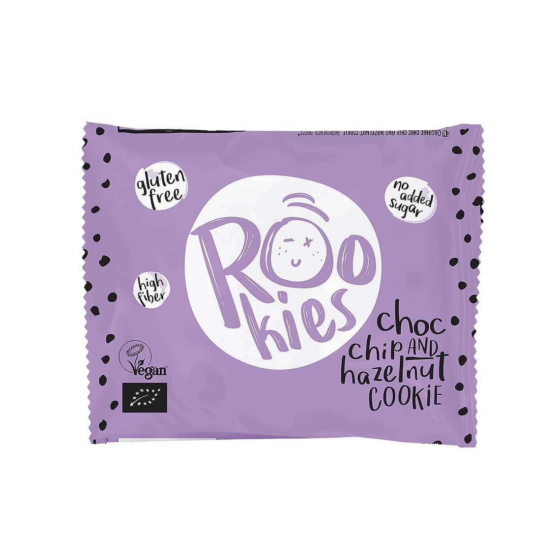 Cookie Choc chip & Hazelnut, organic, Rookies, 40g