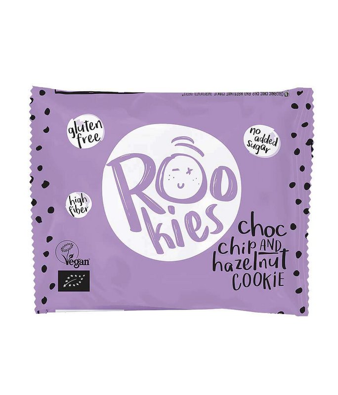 Cookie Choc chip & Hazelnut, organic, Rookies, 40g