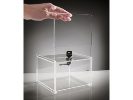 Pudełko promocyjne Sigel przezroczyste A6 15x22x15 cm, zamykane, w komplecie. zamek i 2 klucze
