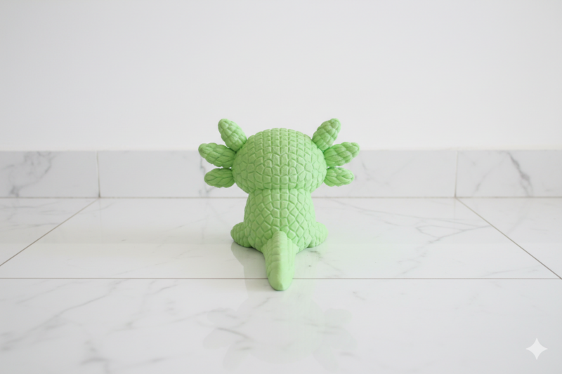 Eterna Wonder – Axolotl-Figur im Strickstil – Dekorationsobjekt – Grün