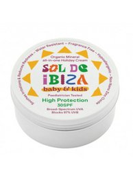 Solcreme alle i en-bebés 0 måneder SPF30 Sol de Ibiza. Bio 100 Gr Jar.