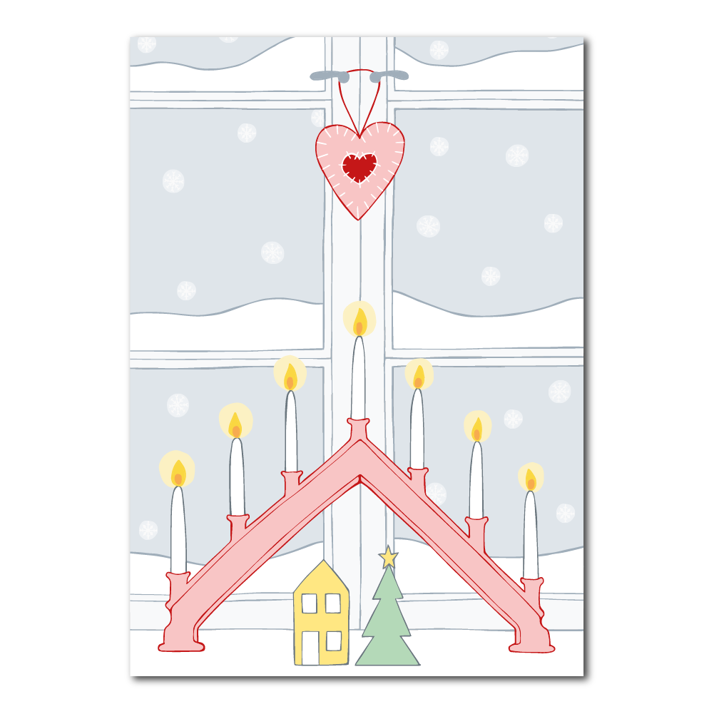 Kandelaar - kerstkaart