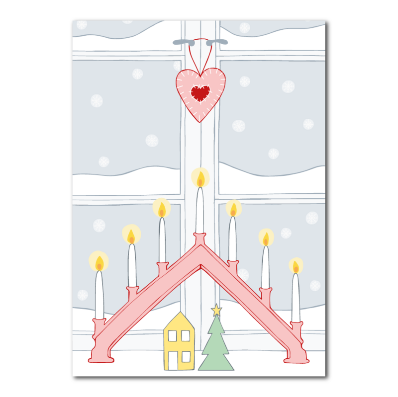 Kandelaar - kerstkaart